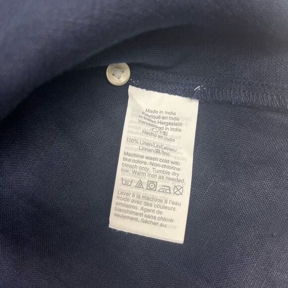 J. Crew Baird Mc Nutt Womens Irish Linen Slim Button Down Shirt Navy Blue Size 2 - Picture 4 of 16